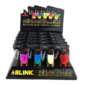 BLINK MINI METALLICS BUTANE GAS TORCH LIGHTER 20CT – BLINK