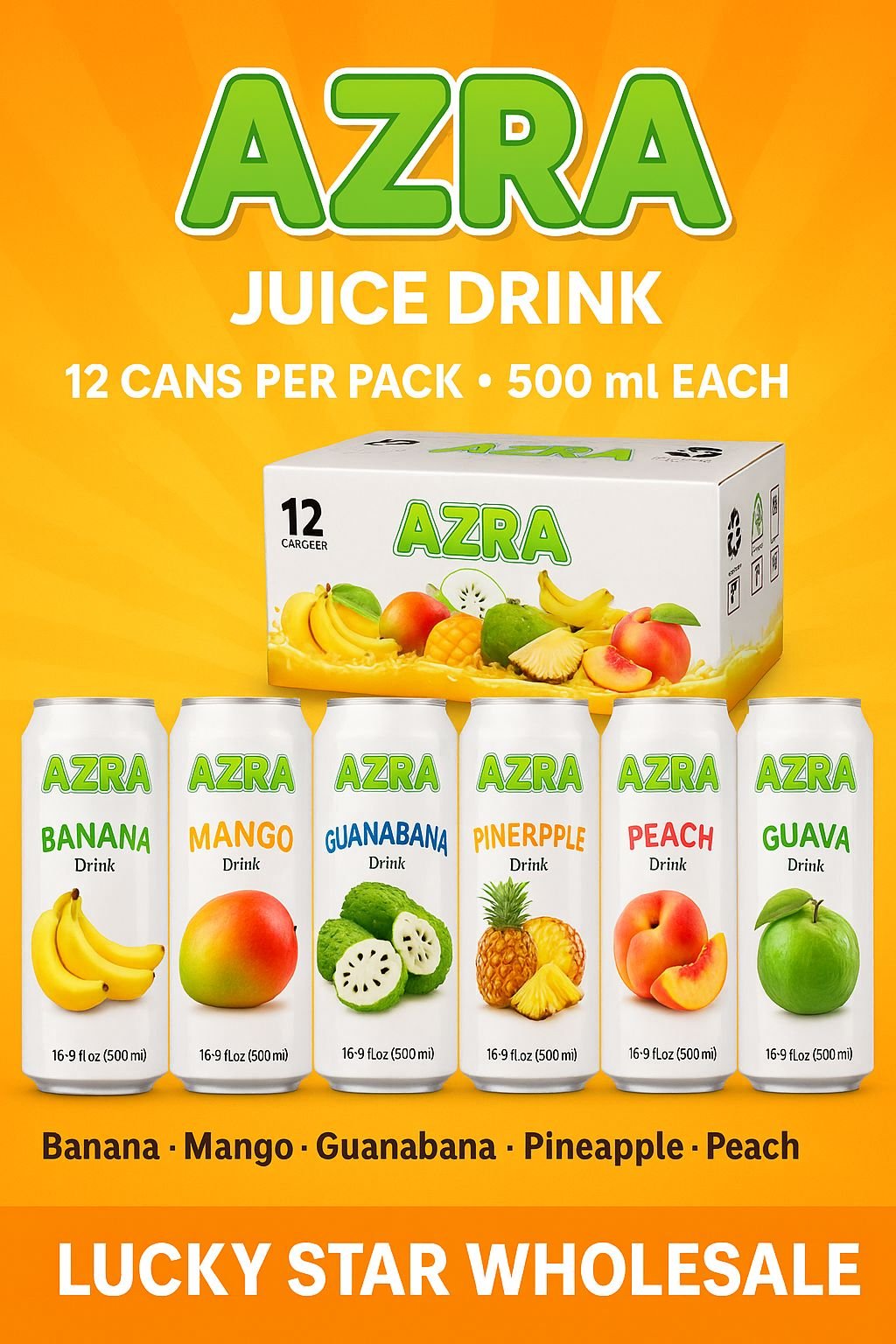 AZRA FRUIT JUICE 500ML 12CT BOX